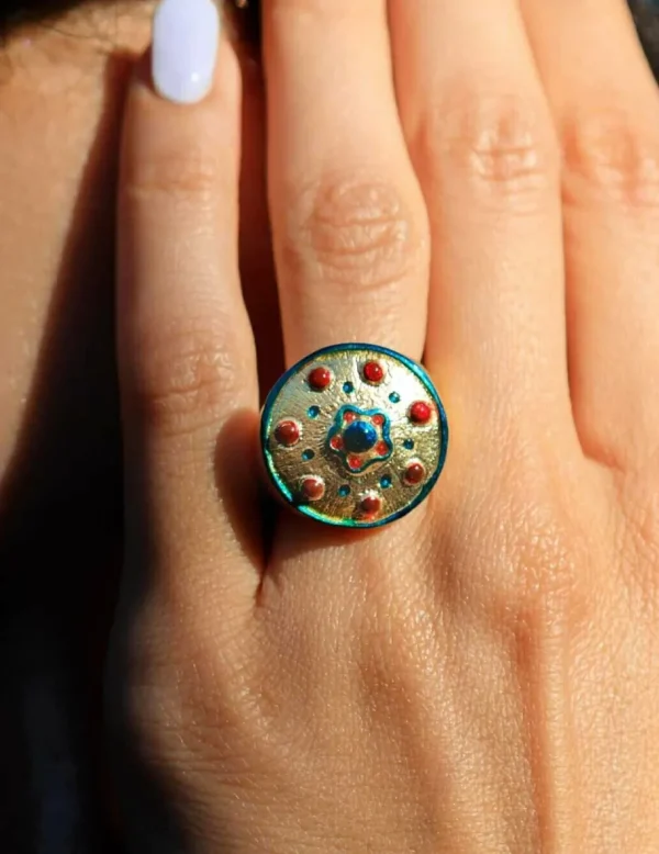 Crisafi Gioielli Anello Scudo Paladino Smaltato - Terra del Sole> Anelli