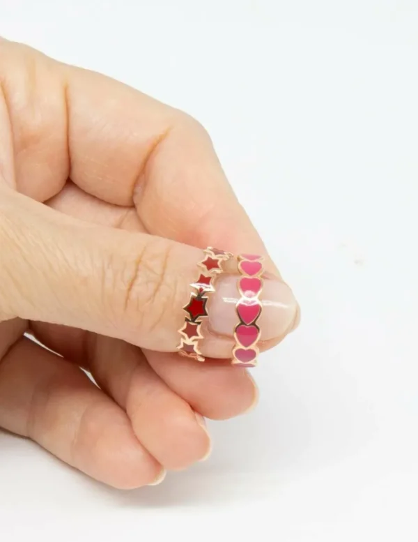 Crisafi Gioielli Anello Smaltato Cuore Stella> Anelli