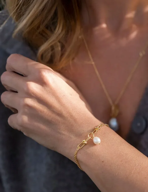 Crisafi Gioielli Bracciale Maglia Perla> Bracciali
