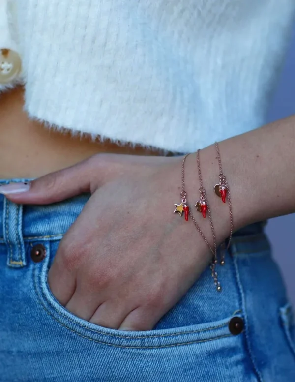Crisafi Gioielli Bracciale Micro Cornetto con Elemento> Bracciali