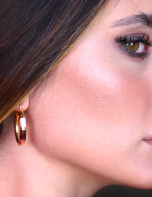 Crisafi Gioielli Cerchi Smaltati Vintage Marrone Beige> Orecchini