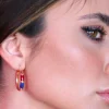 Crisafi Gioielli Cerchi Smaltati Vintage Rosso Blu> Orecchini