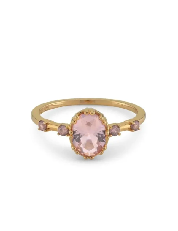 Crisafi Gioielli 24 Kae Anello Pietra Ovale Rosa Antico> 24 Kae