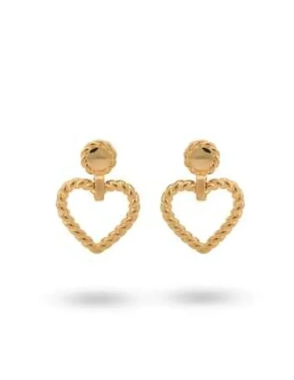 Crisafi Gioielli 24 Kae Orecchini Pendenti Cuore Torchon> 24 Kae