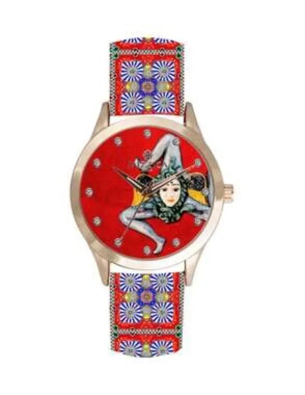 Crisafi Gioielli Orologio Mizzica La Trinacria Rosso MB137> Mizzica Time Orologi